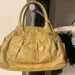 Vintage ORCIANI Cream color Leather Handbag /Purse Made in Italy